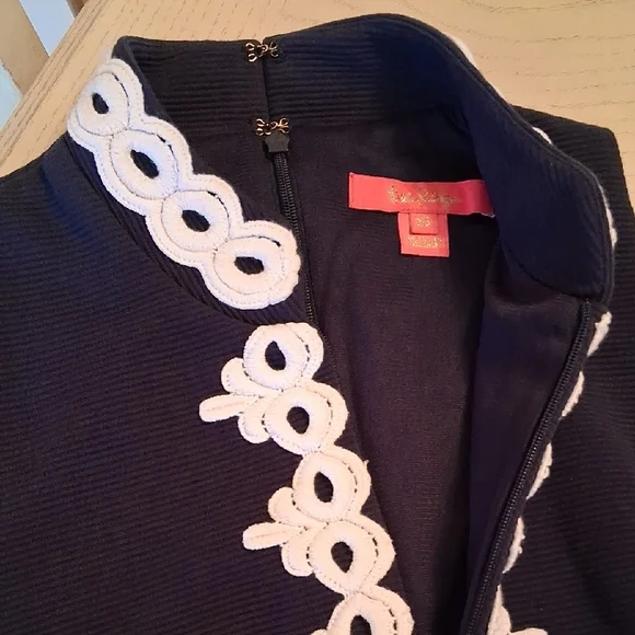 Lilly Pulitzer Navy Blue Sheath Mini Dress with Mock Neck. XS. - Picture 8 of 9